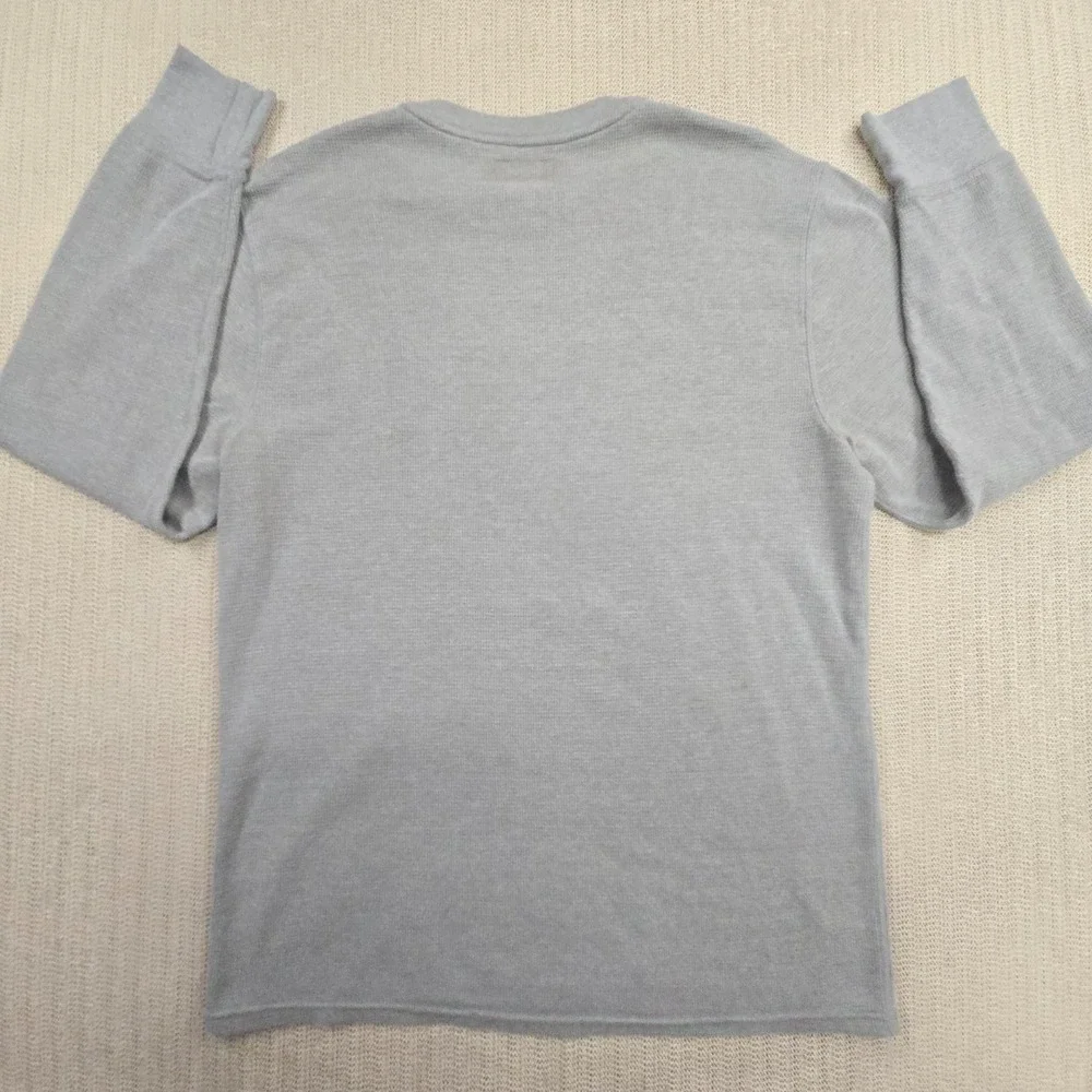 Polo Ralph Lauren Thermal Shirt Mens Large Long Sleeve Gray‎ Crewneck Pony Logo